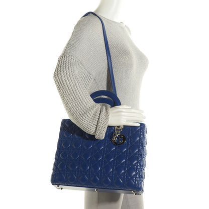 Christian Dior Lambskin Cannage Large Lady Dior Royal Blue 2 of 7