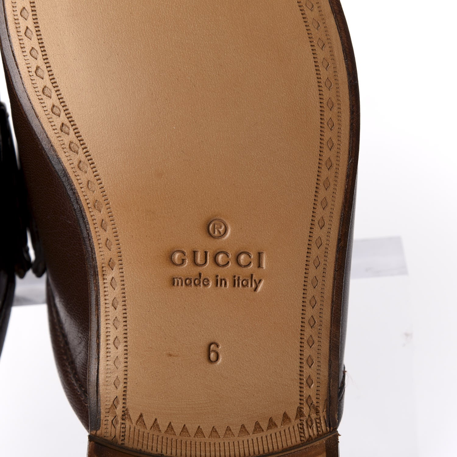 Gucci Goatskin Mens Horsebit Slippers 6 Light Brown 8 of 10