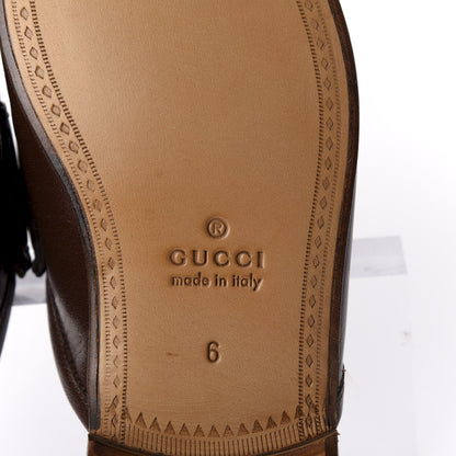 Gucci Goatskin Mens Horsebit Slippers 6 Light Brown 8 of 10