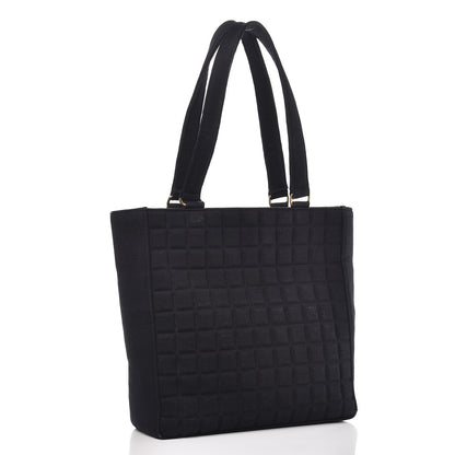 Chanel Jersey Chocolate Bar Quilted Small Tote Black 3 of 11