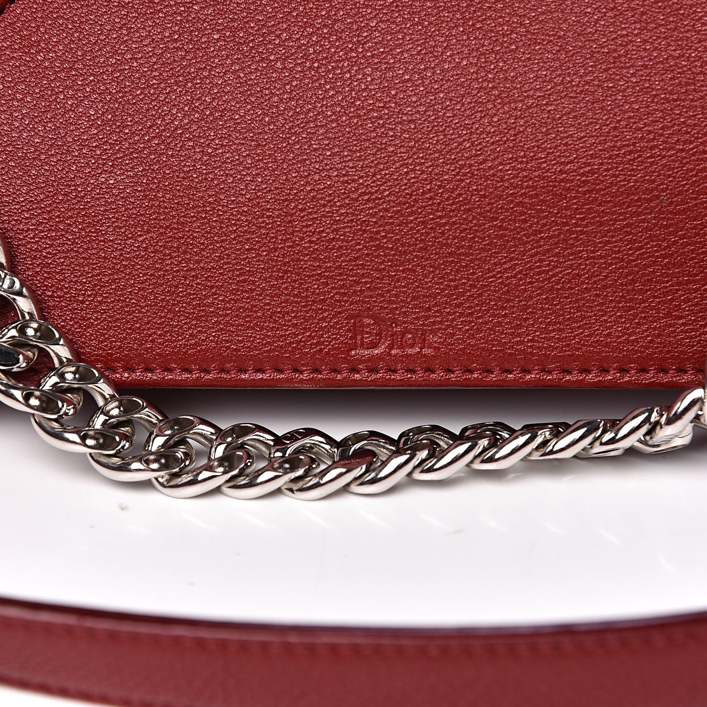 Grained Calfskin Medium Diorama Flap Bag Red