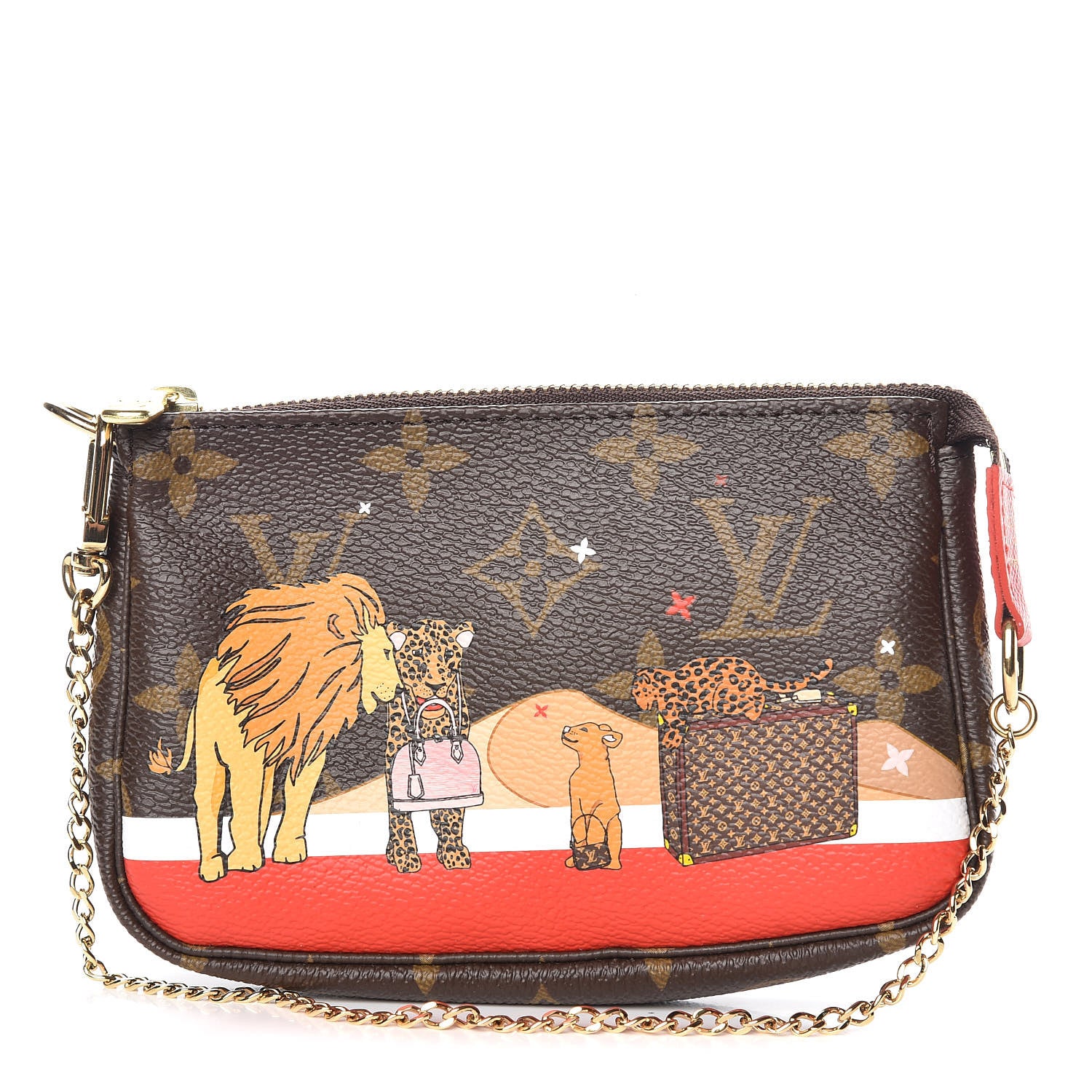 Louis Vuitton Monogram 2018 Christmas Animation Mini Cats Pochette Accessories 1 of 7