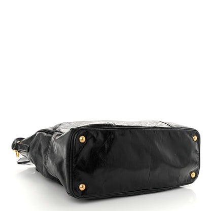 Prada Vitello Shine Top Handle Bag Black 4 of 9