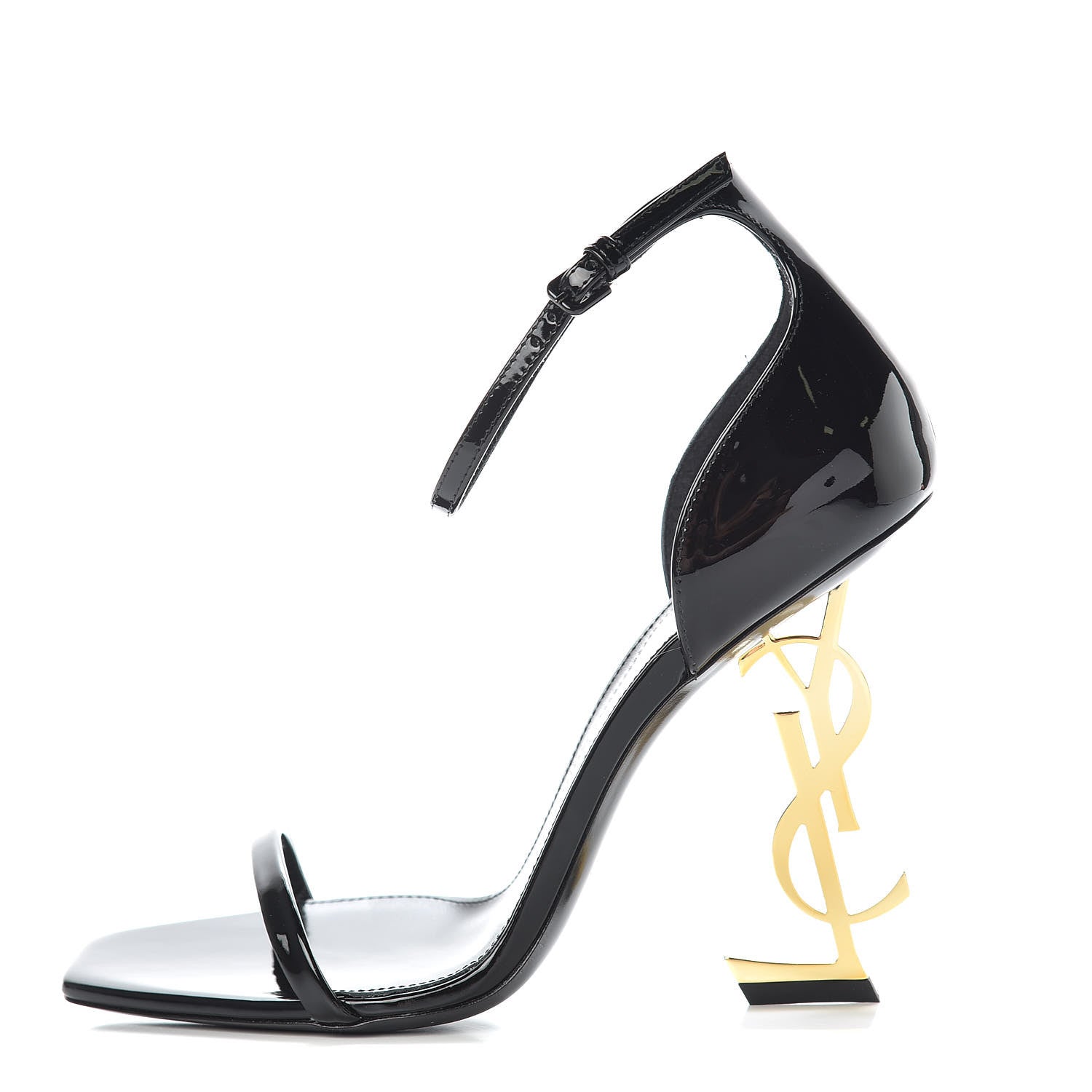 Saint Laurent Patent Opyum Sandals 38 Black 1 of 8