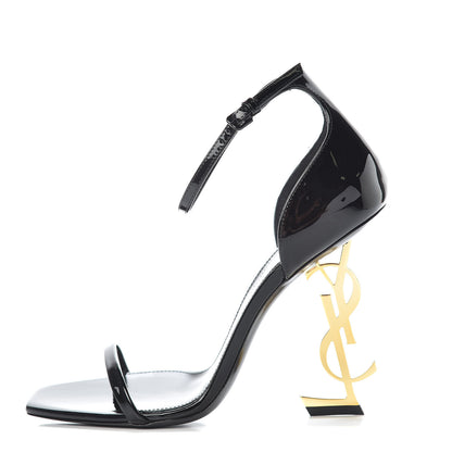Saint Laurent Patent Opyum Sandals 38 Black 1 of 8