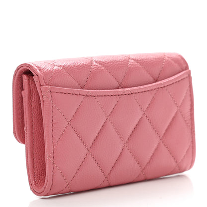 Chanel Caviar Quilted Flap Card Holder Pink 3 of 9