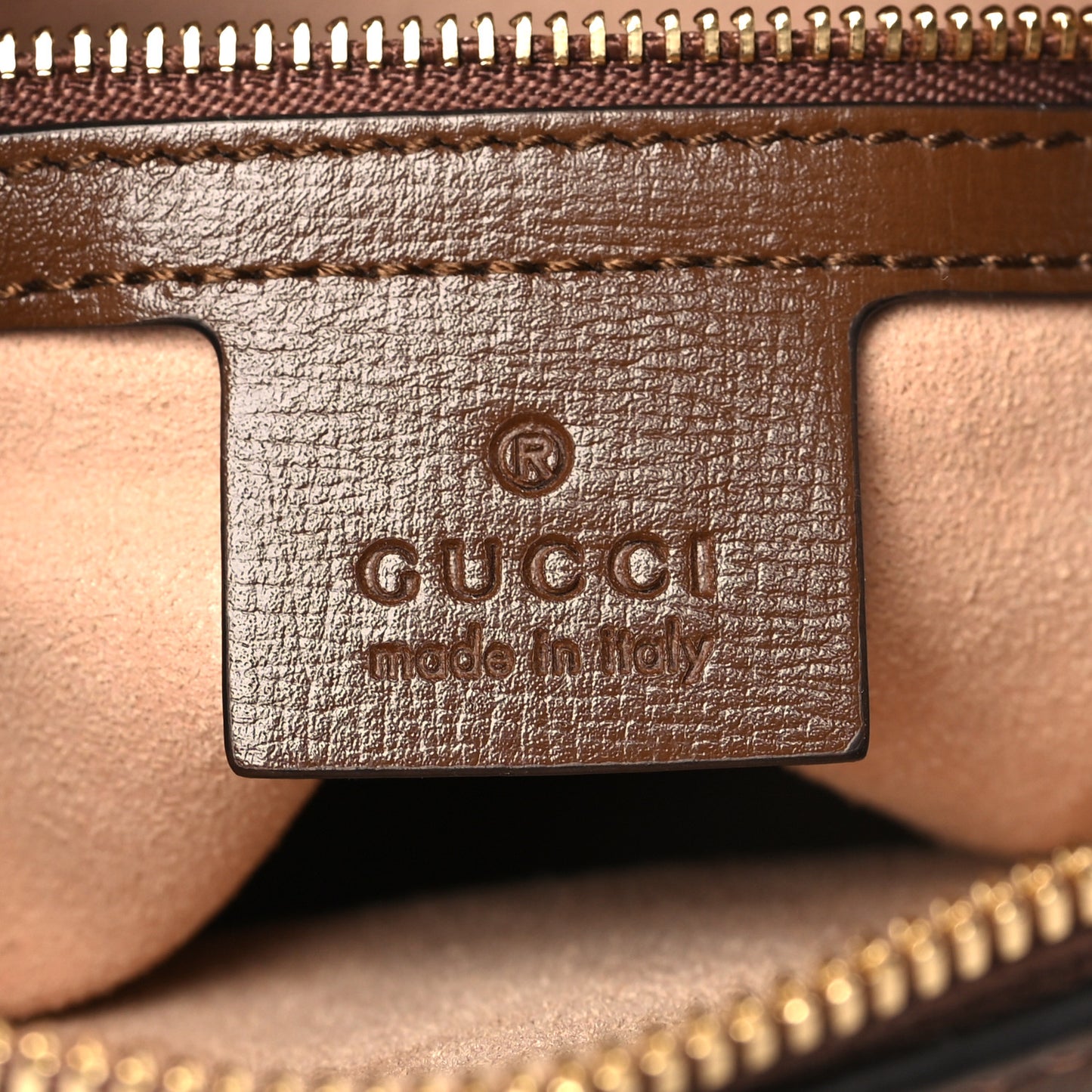 GG Supreme Monogram Small Horsebit 1955 Shoulder Bag Beige Brown Sugar
