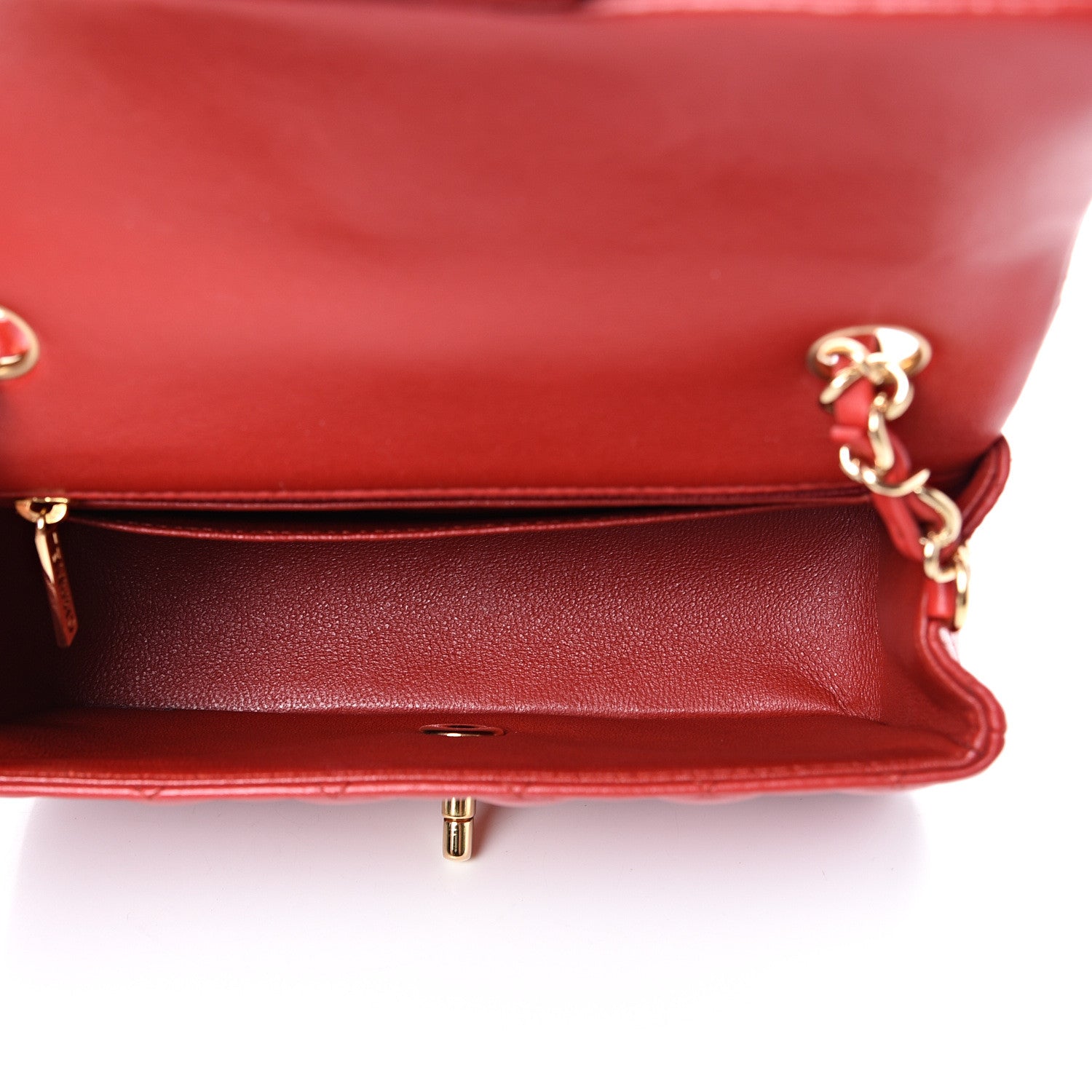 Chanel Lambskin Quilted Mini Rectangular Flap Red 4 of 15
