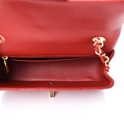 Chanel Lambskin Quilted Mini Rectangular Flap Red 4 of 15