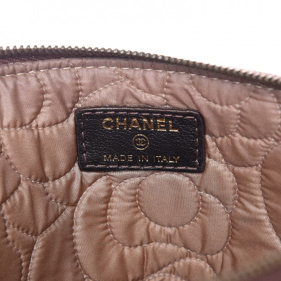 Chanel Lambskin Camellia Embossed Medium Cosmetic Case Burgundy 6 of 8