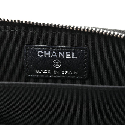Chanel Iridescent Caviar Chevron Quilted Zip Around Coin Purse Black 6 of 7