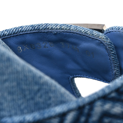 Fendi Denim FF Quilted Fendi Feel Buckled Slide Sandals 37.5 Blue 11 of 13