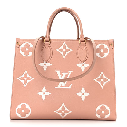 Louis Vuitton Empreinte Monogram Giant Onthego MM Rose Trianon Creme 1 of 8