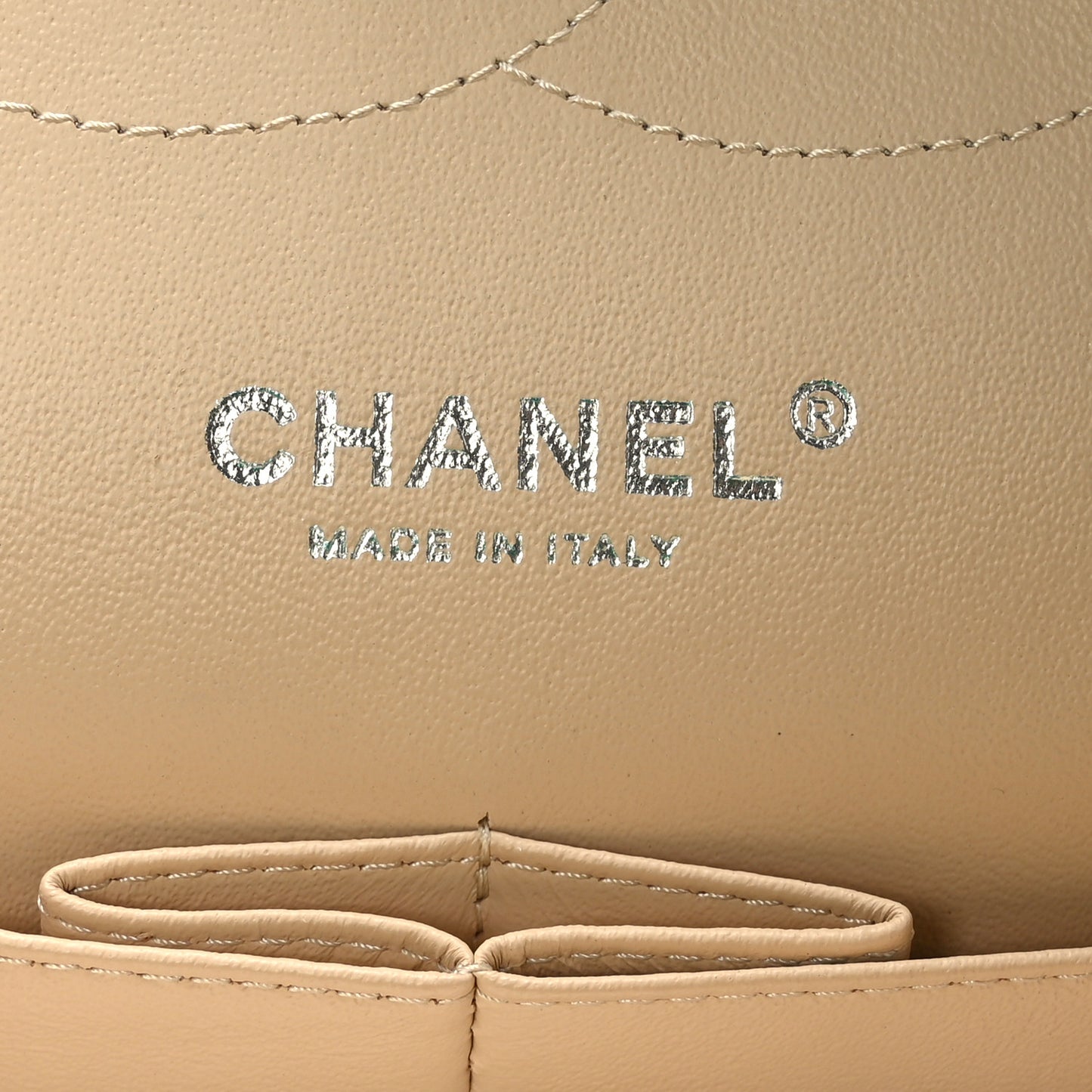 Caviar Quilted Jumbo Double Flap Beige