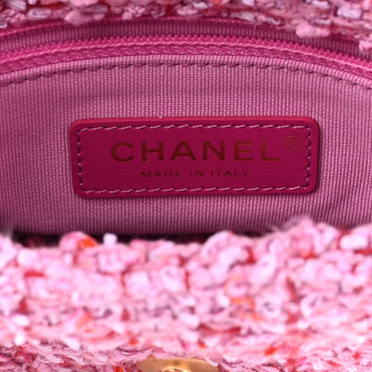 Chanel Tweed Enamel Quilted Mini Pending CC Square Flap Light Purple Pink Red 6 of 10