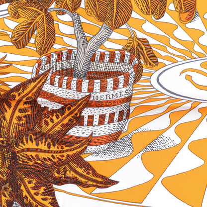 Hermes Silk La Danse Des Amazones Scarf 90 Orange Brun White 7 of 12