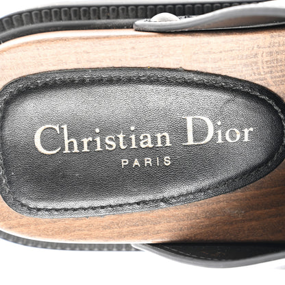Christian Dior Calfskin Diorquake Buckled Lug Sole 15mm Clogs 37 Black 7 of 9