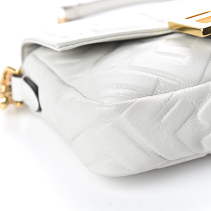 Fendi Nappa FF 1974 Embossed Mini Baguette White 8 of 10