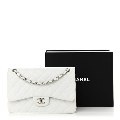 Chanel Caviar Quilted Jumbo Double Flap White 11 of 11