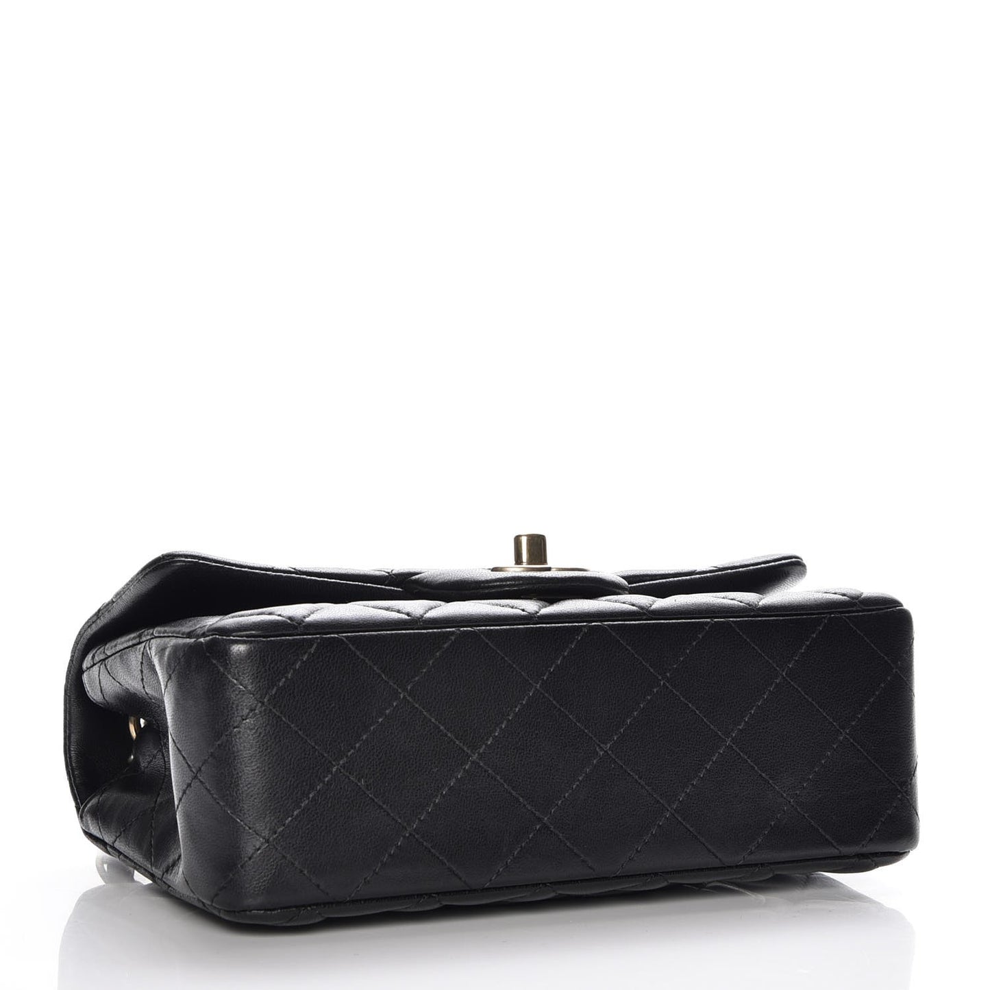 Lambskin Quilted Mini Rectangular Flap Black
