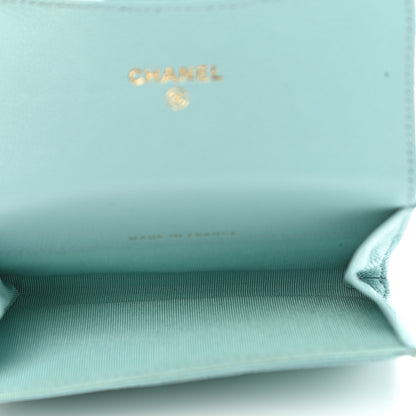 Chanel Caviar Quilted Flap Card Holder Wallet Light Blue 5 of 8
