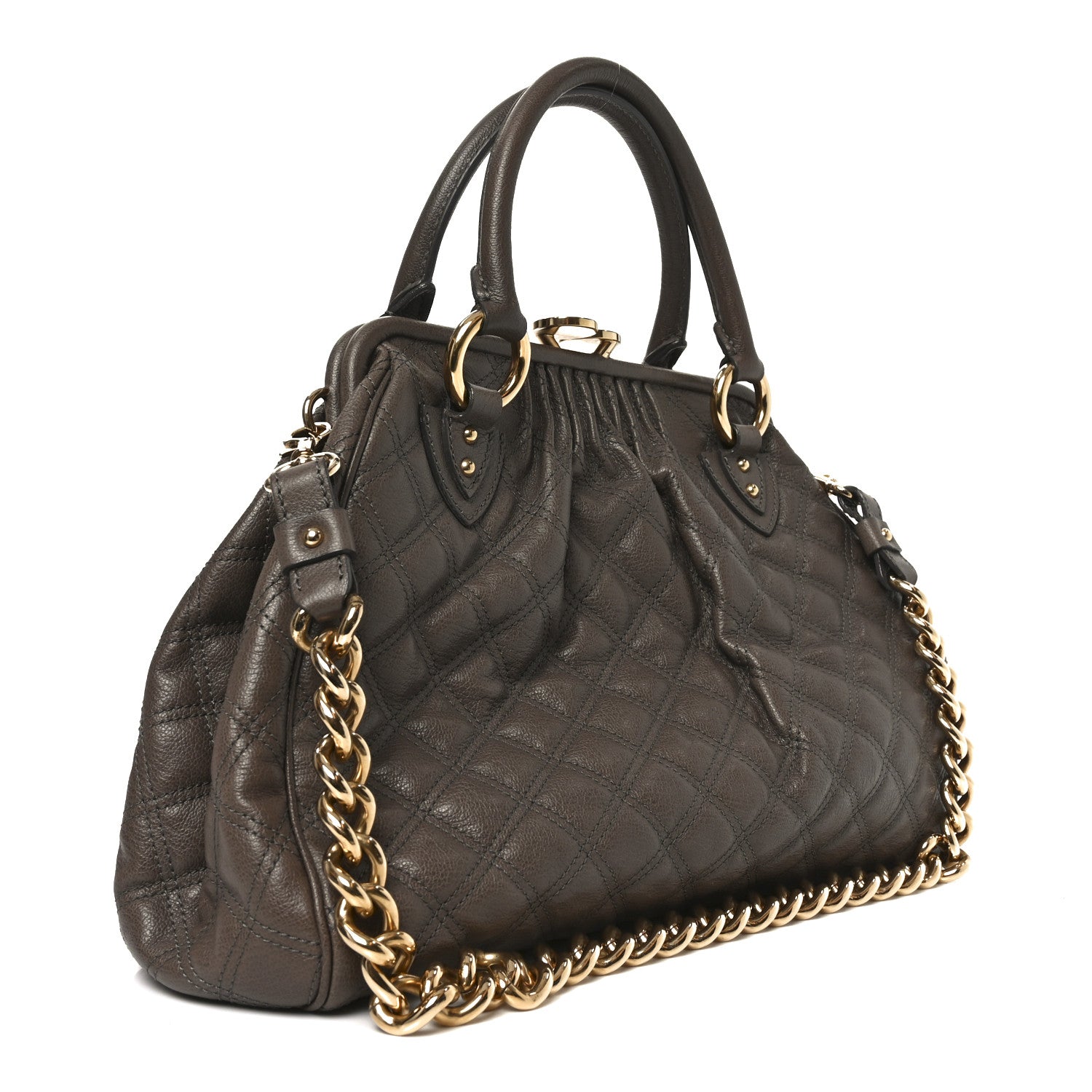 Marc Jacobs Calfskin Quilted Stam Brown 5 of 17