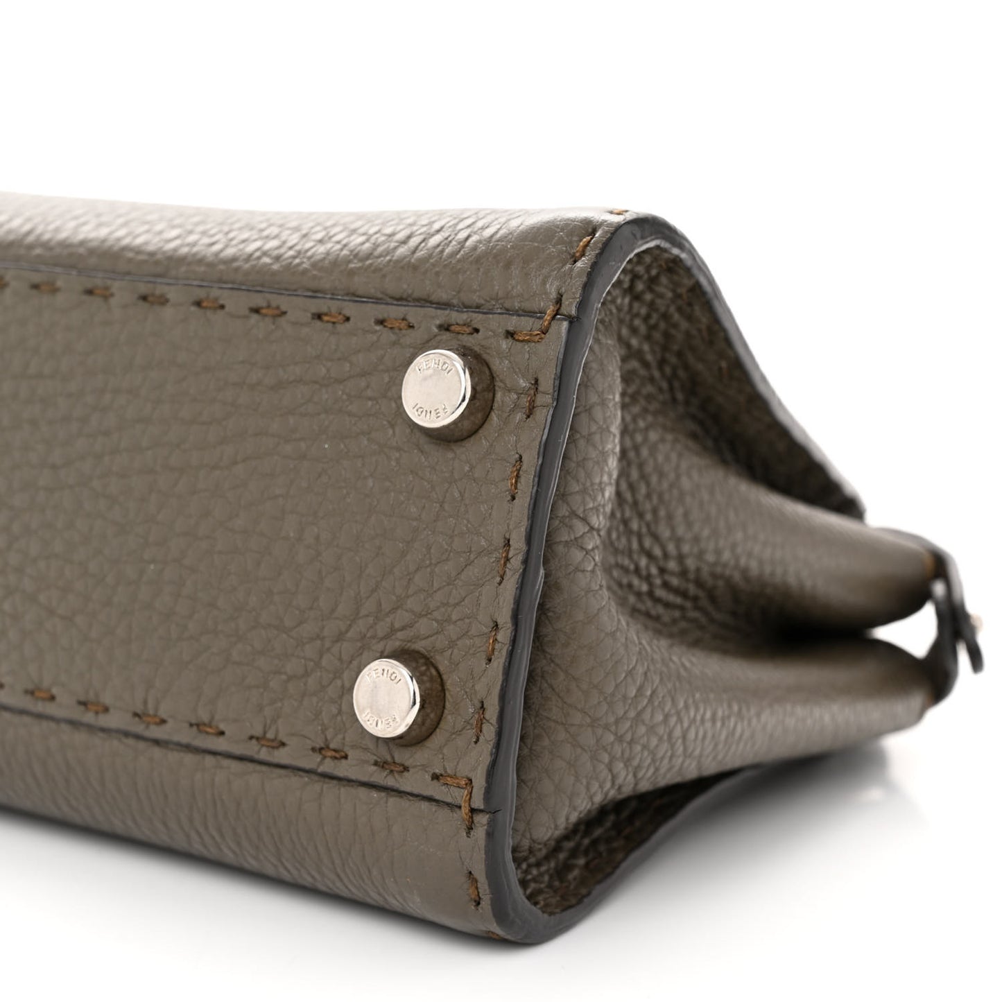 Cuoio Romano Snakeskin Selleria Mini Peekaboo Iconic Satchel Corda White