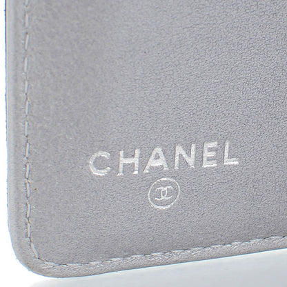 Chanel Lambskin Camellia Embossed Yen Wallet Black 6 of 9