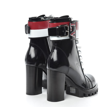 Louis Vuitton Patent Calfskin Star Trail Ankle Boots 36 Black 4 of 7