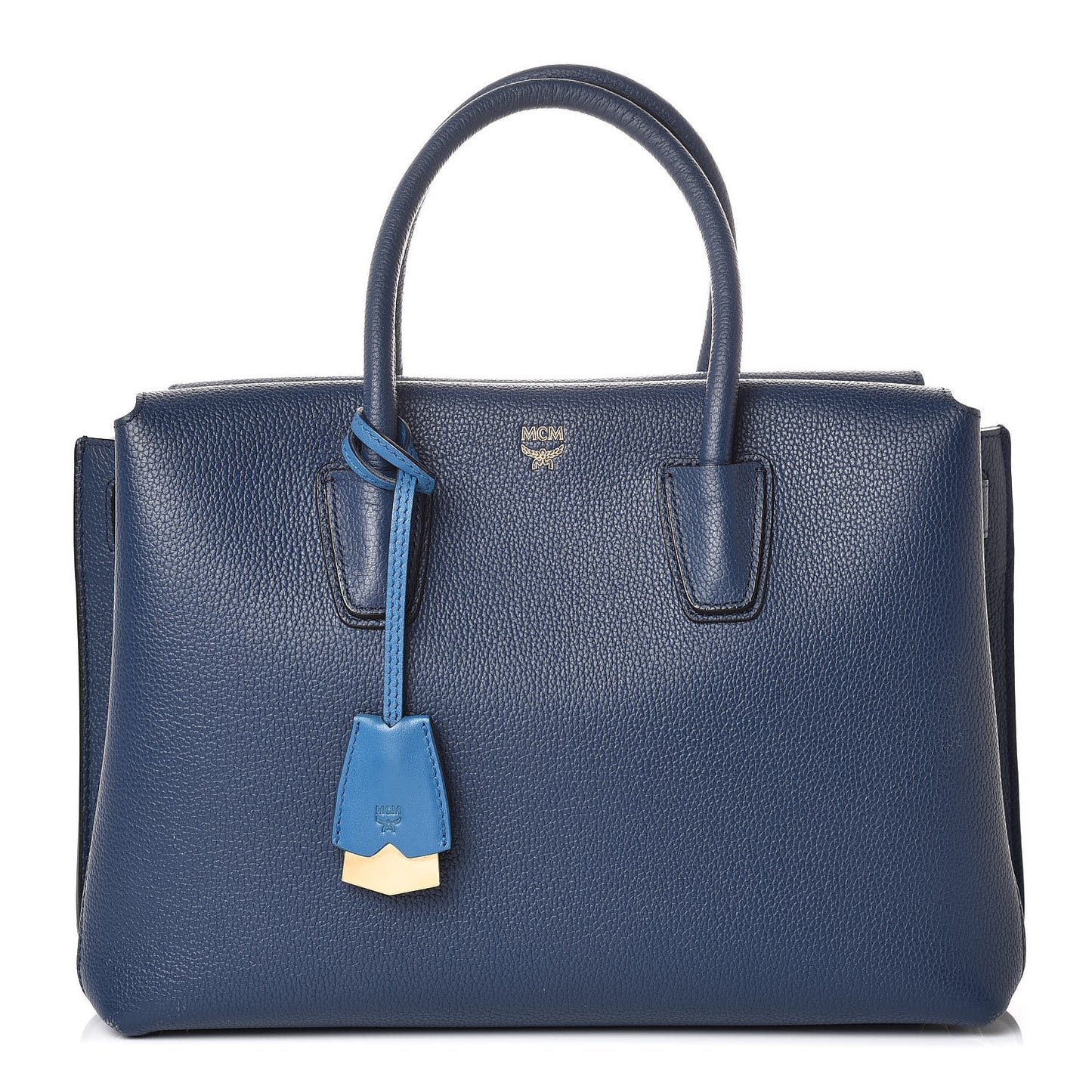 Grained Calfskin Medium Milla Tote Navy