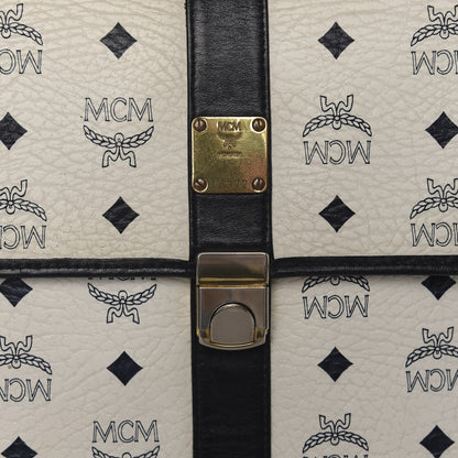 MCM Visetos Pouch White Black 9 of 13