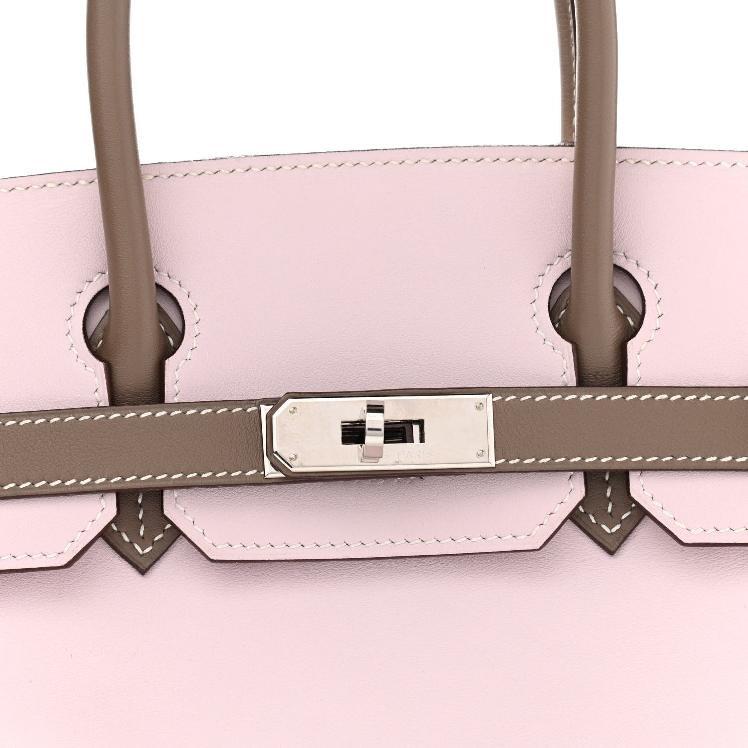 Hermes Swift Horseshoe Bi-Color Birkin 30 Rose Dragee Etoupe 7 of 10