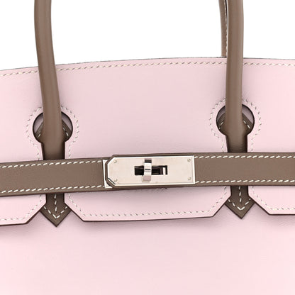 Hermes Swift Horseshoe Bi-Color Birkin 30 Rose Dragee Etoupe 7 of 10