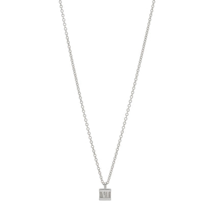 Tiffany Sterling Silver Atlas Cube Lock Pendant Necklace 1 of 3