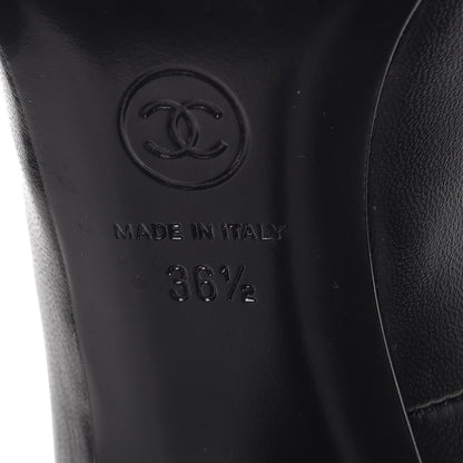 Chanel Lambskin Patent Bow Cap Toe Pumps 36.5 Black 9 of 12