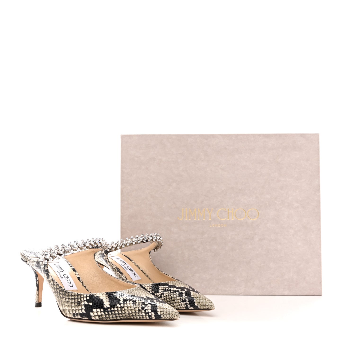 Snakeskin Embossed Crystal Bing 65 Pumps 38 Roccia