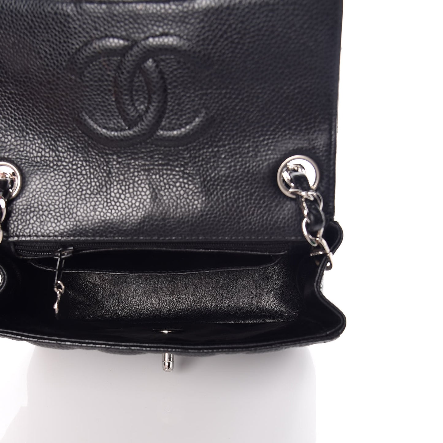 Caviar Quilted Mini Square Flap Black