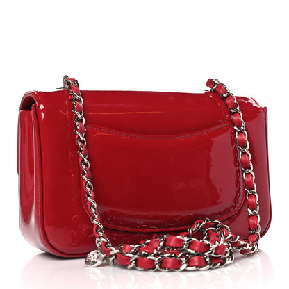 Chanel Patent Calfskin Small Camellia Flap Red 3 of 9
