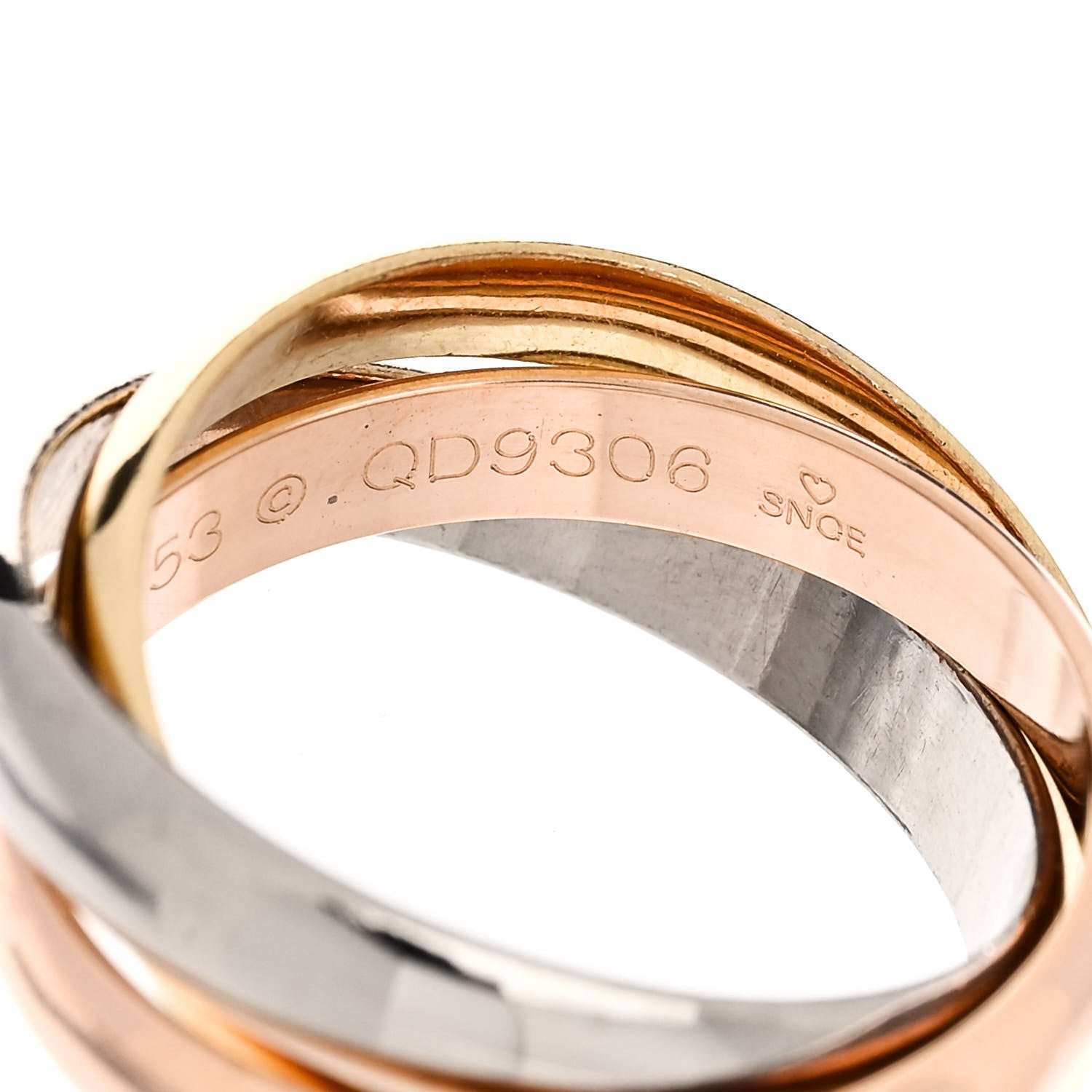 Cartier 18K Pink Yellow White Gold Classic Trinity Ring 53 6.25 5 of 6
