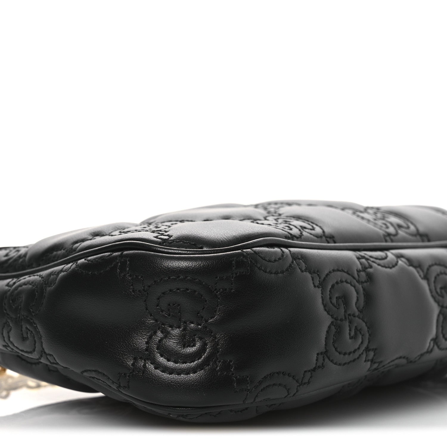 Gucci Calfskin GG Matelasse Chain Handbag Black Natural 9 of 10
