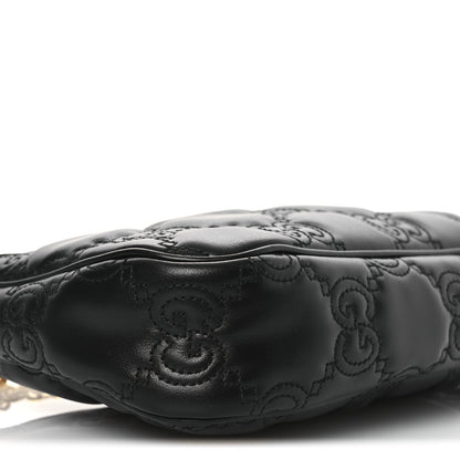 Gucci Calfskin GG Matelasse Chain Handbag Black Natural 9 of 10
