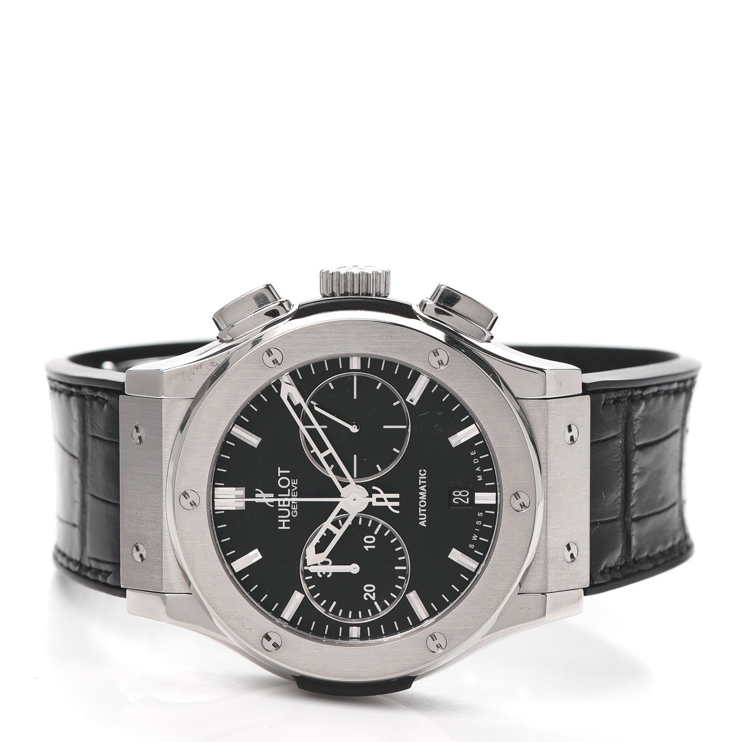 Hublot Stainless Steel Alligator Classic Fusion 45mm Automatic Watch Black 521.NX.1170.LR 2 of 4
