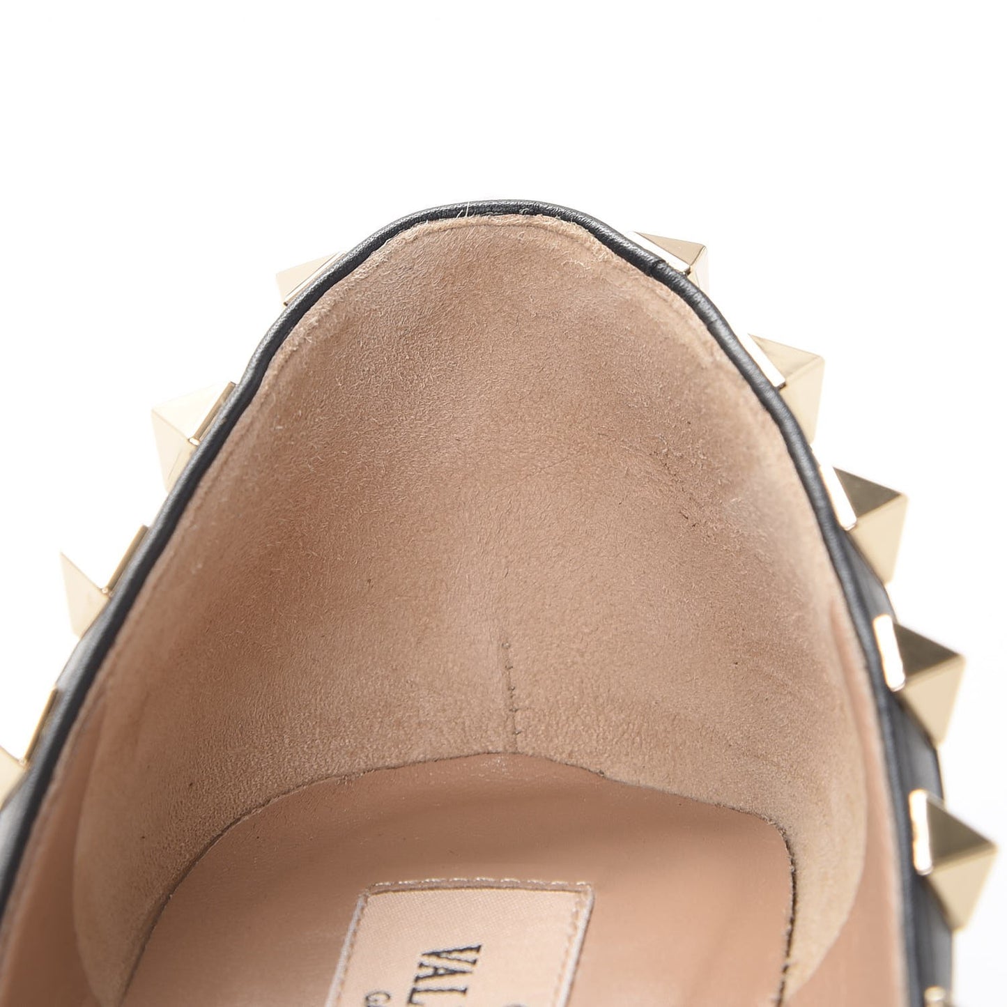 Pebbled Calfskin Rockstud 85mm Pumps 35.5 Black