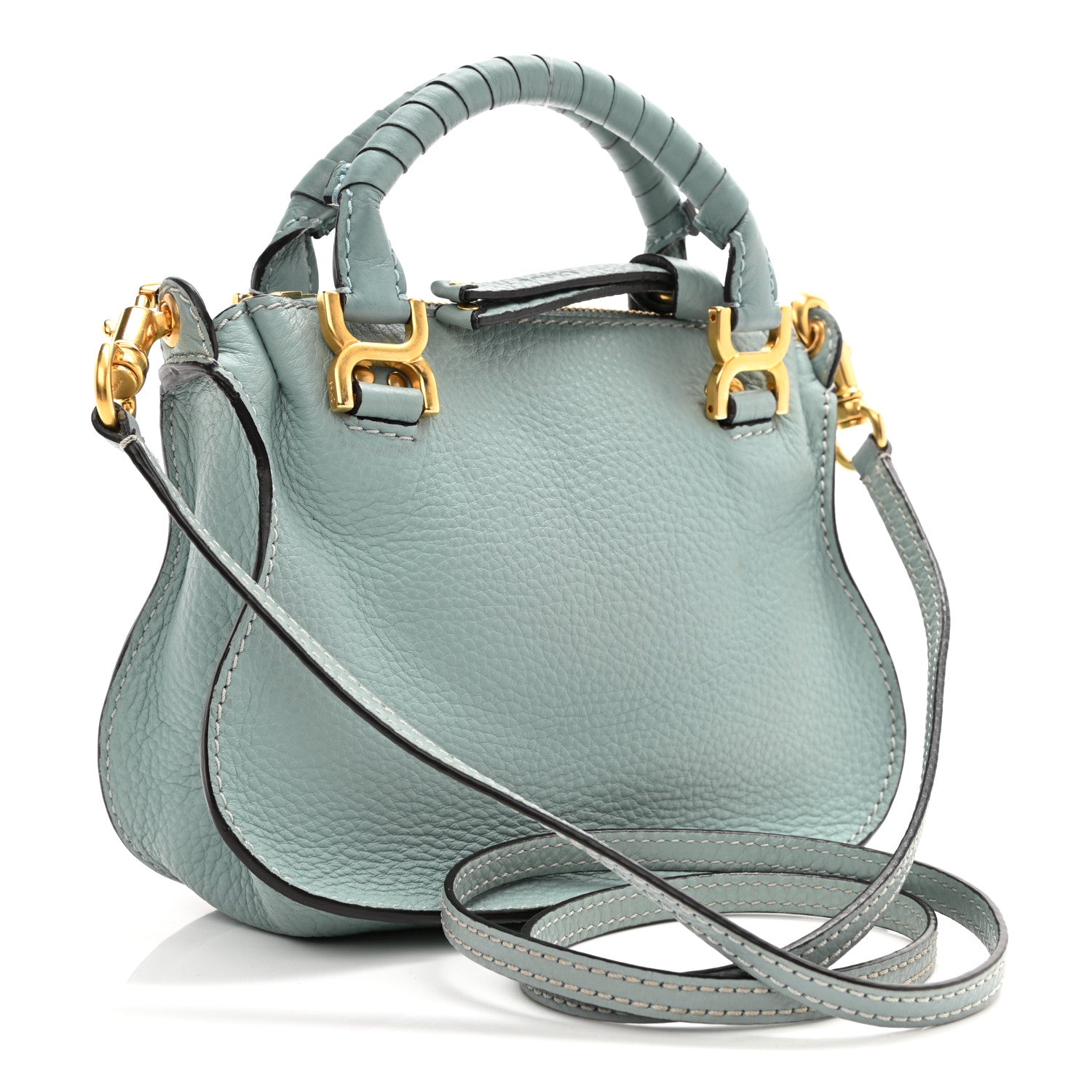 Chloe Calfskin Mini Marcie Satchel Mint Blue 3 of 8