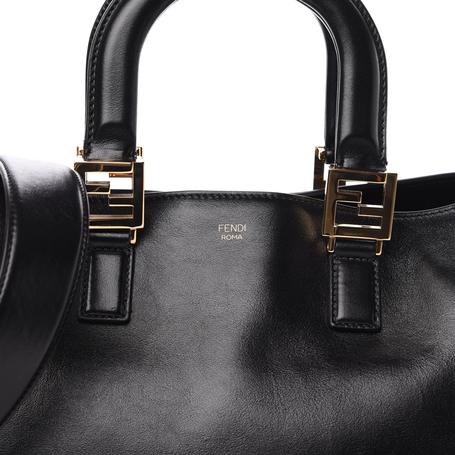 Fendi Vitello Glacier Medium FF Tote Black 11 of 11