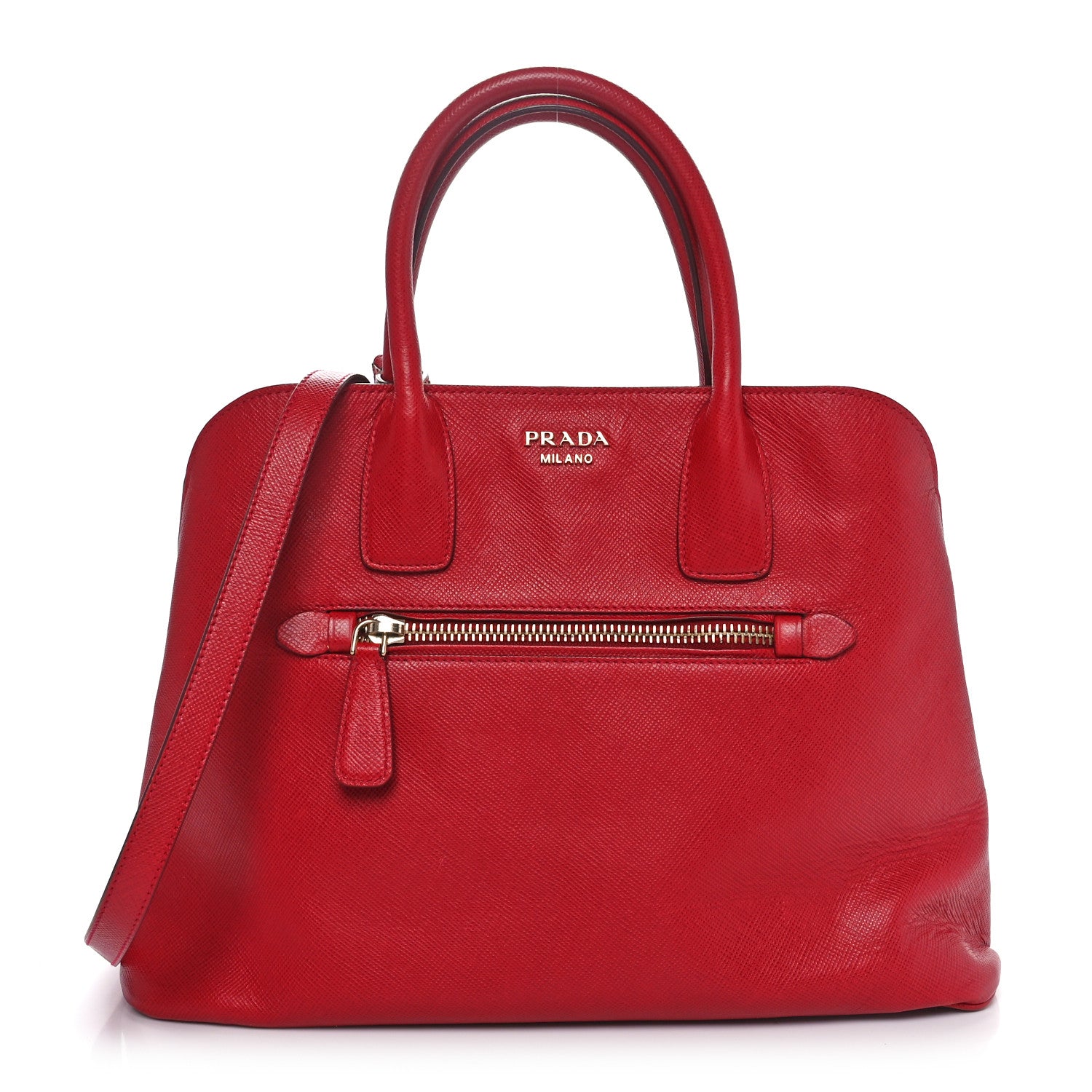 Prada Saffiano Cuir Open Promenade Tote Fuoco 1 of 9
