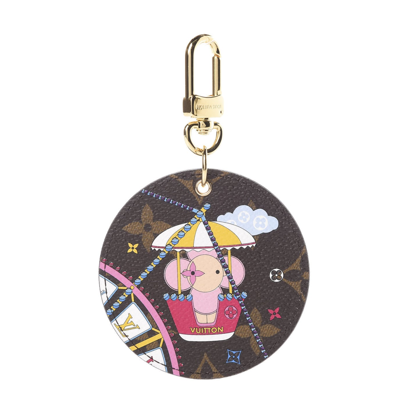 Monogram 2020 Christmas Animation Big Wheel Bag Charm Key Ring Rose Ballerine
