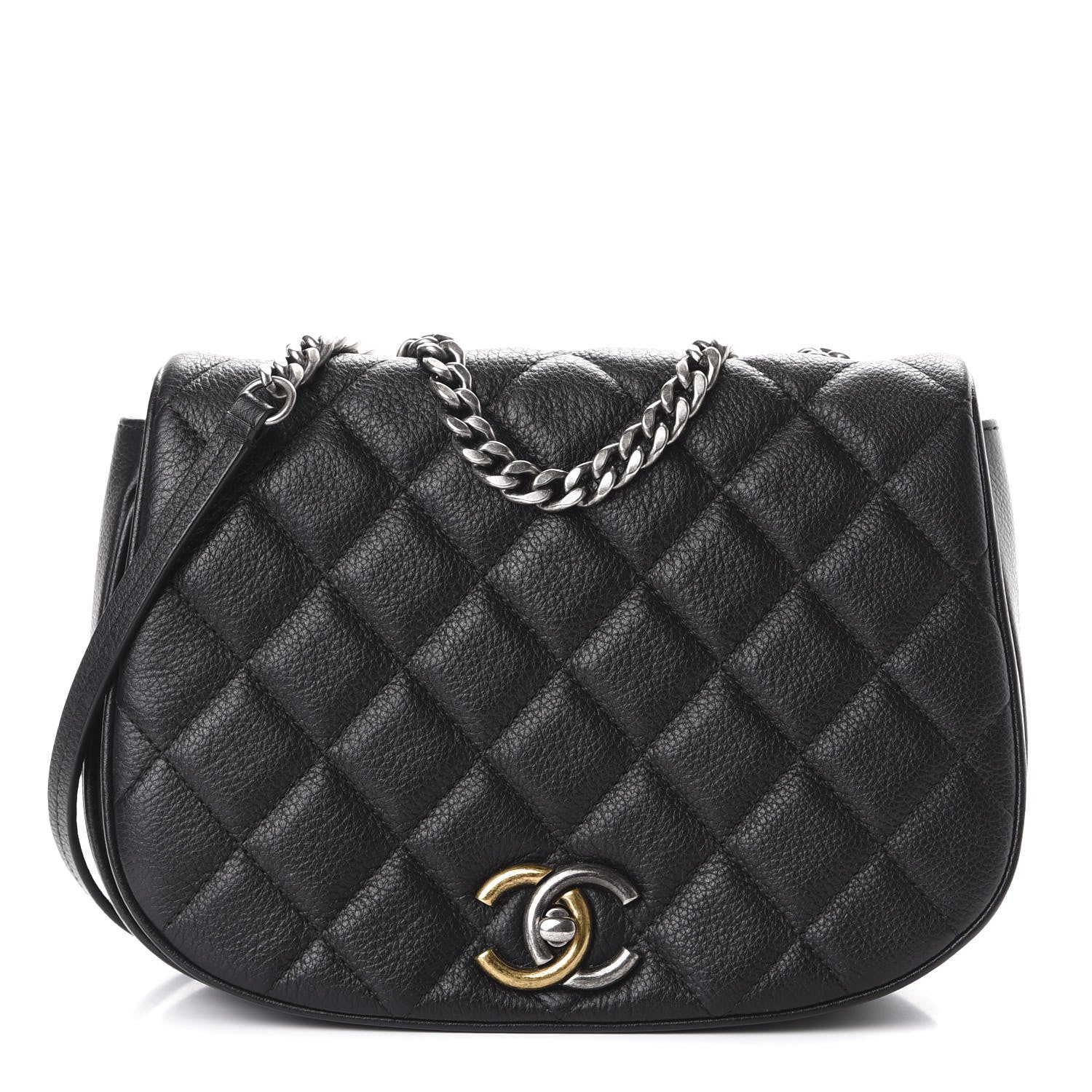 Chanel Calfskin Quilted Small Casual Pocket Messenger Flap Black 1 of 9