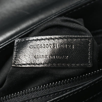 Saint Laurent Calfskin Y Quilted Monogram Monochrome Toy Loulou Crossbody Bag Black 7 of 11