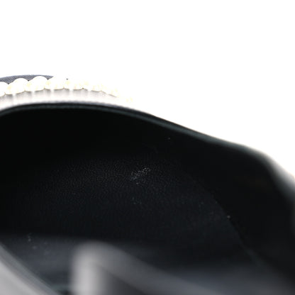 Chanel Lambskin Grosgrain Pearl Cap Toe CC Slingback Pumps 40.5 Black 11 of 12